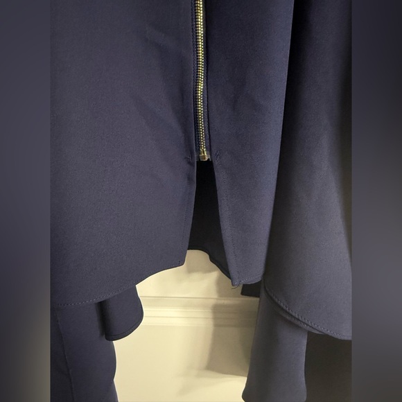 EUC Gracia Drapery Sleeveless Out Shell Navy Blue Poncho Top Size Small - Picture 8 of 12